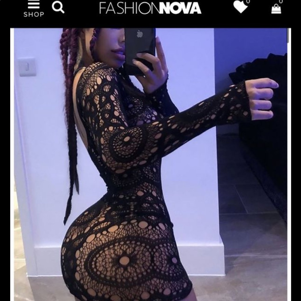 Fashion Nova black swimsuit bikini cover up new